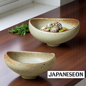 Cuenco de cerámica japonesa rústica | Cerámica moteada hecha a mano para arroz | Sopa y más / Vajilla minimalista para uso diario | Regalos de inauguración de la casa