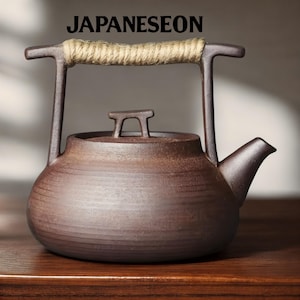 Handcrafted Japanese Ceramic Teapot 350 ml Kungfu Tea Kettle for Tea Time Portable Tea Maker Tea Set Gift Traditional Japanese Tea Pot Set