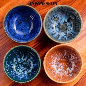 Ceramic Fire Glaze 50ml Mini Cup , Set of Tea Cups, Japanese Culture Sake Cup, Wabi Sabi Japanese Ceramic Tea Gift for Her, Hostess Gift Set
