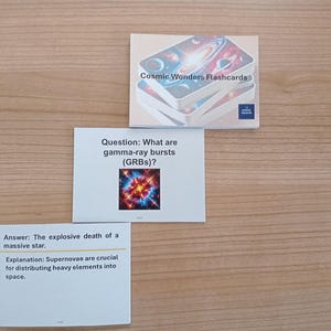 Flashcards Merveilles cosmiques | Explorez les galaxies, les étoiles et les planètes | Cartes éducatives STEM pour tous les âges