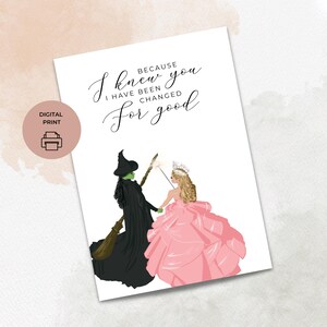 Wicked Valentinstag Geburtstagskarte, weil ich dich kannte, habe ich ihn geändert, digitaler Download, 13 x 18 Printable