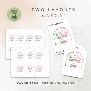 Étiquettes Wicked Party, cartes de remerciement, téléchargement numérique, imprimables pour la classe, cadeaux, enfants adolescents préadolescents, sacs cadeaux, parce que je vous connaissais