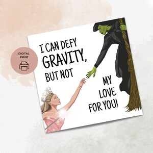 Wicked Valentines Day Card, DIGITALE download, Instant Download, 5 x 5 vierkante afdrukbare kaart, Zwaartekracht tarten, liefde