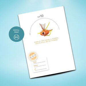 Poke mon Go Theme Birthday Anniversary Valentines Day Card, CYFROWE pobieranie, Magikarp Hundo Nundo, 5 x 7 cali A7 Instant Printable, Funny