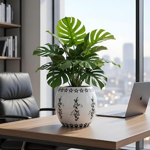 Vintage Ornate Star Border Flower Vase 3D Printable STL Planter Pot Instant Download