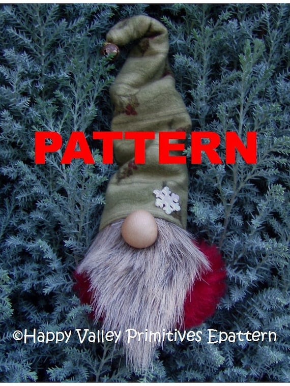 Santa Gnome PATTERN Instant Digital Download PDF Tutorial epattern by Happy Valley Primitives