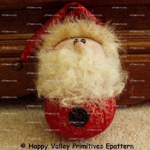 Santa PATTERN Tutorial Instant Digital Download PDF Roly Poly epattern by Happy Valley Primitives image 3