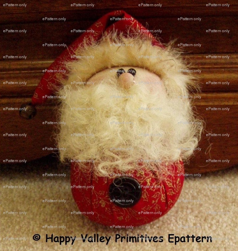 Santa PATTERN Tutorial Instant Digital Download PDF Roly Poly epattern by Happy Valley Primitives image 3