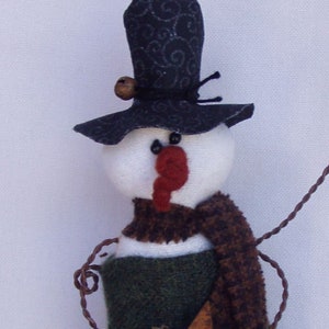 Snowman PATTERN Ornament primitive epattern Instant Download PDF Smitten Tutorial by Happy Valley Primitives image 9