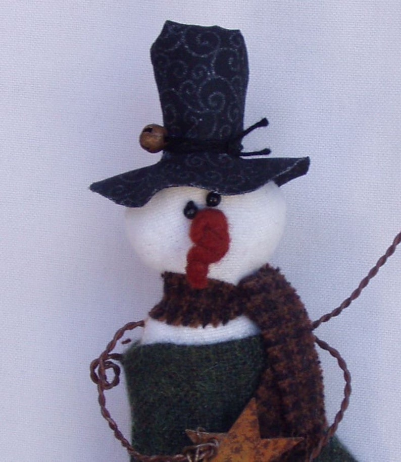 Snowman PATTERN Ornament primitive epattern Instant Download PDF Smitten Tutorial by Happy Valley Primitives image 9