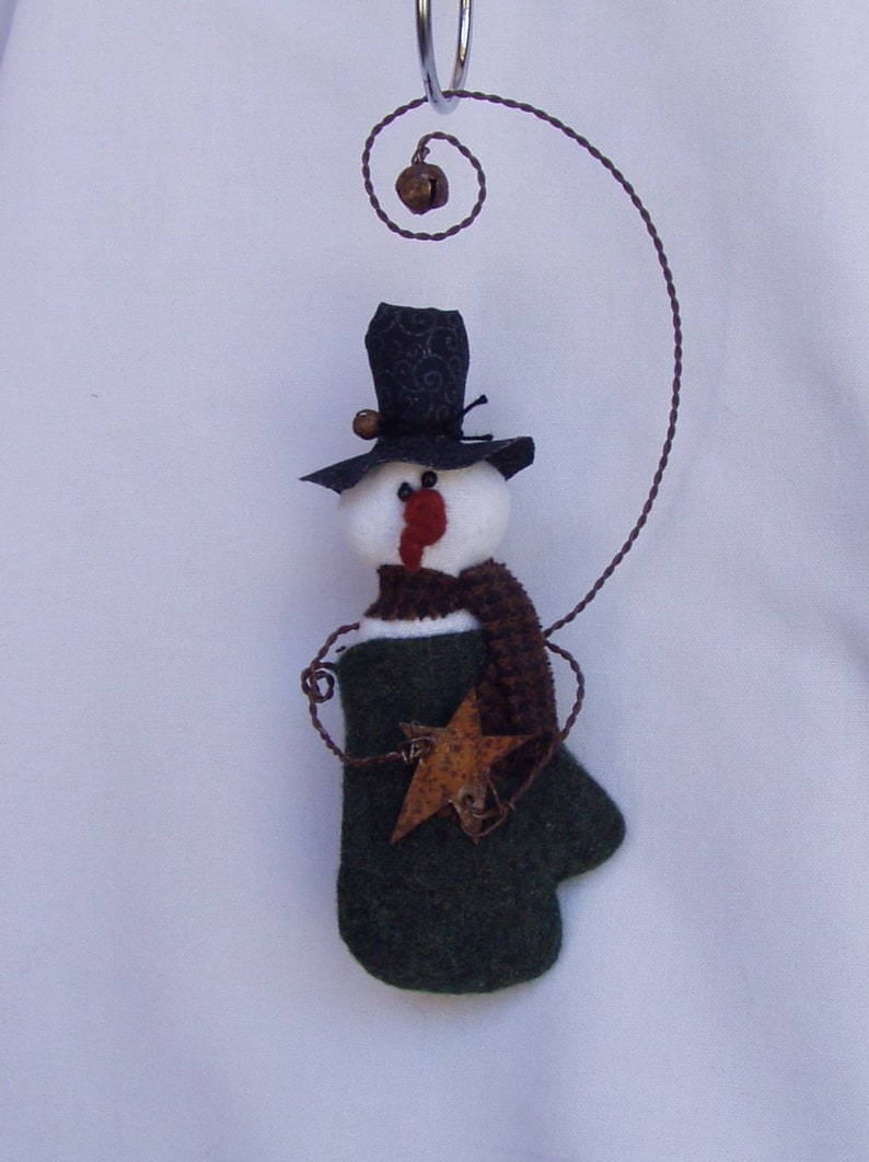 Snowman PATTERN Ornament primitive epattern Instant Download PDF Smitten Tutorial by Happy Valley Primitives image 7