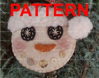 Primitive Snowman Ornament Pattern, I.C. Flakes (PDF Download)