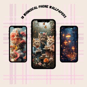 Sfondi stravaganti per telefoni - Sfondo per telefono con funghi carini - Design di foresta magica