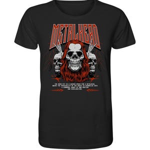 Metalhead T-Shirt with Skull & Rock Hand | Heavy Metal Shirt for Fans | Gothic Band Tee | Moshpit Style Unisex Shirt for Rockers