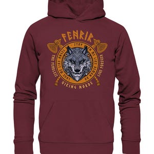 Fenrir de onverschrokken Viking Horde leeft voor altijd Hoodie - Fearless Hoodie organische hoodie
