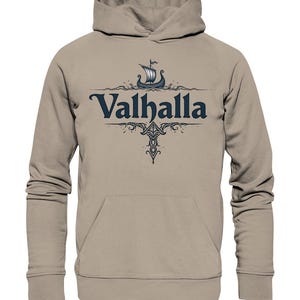 Viking Hoodie - Victory or Valhalla | Fenrir Wolf Sweatshirt | Norse Mythology Sweater | Unisex Wolf Hooded Sweater | Cool Men&#39;s Gift