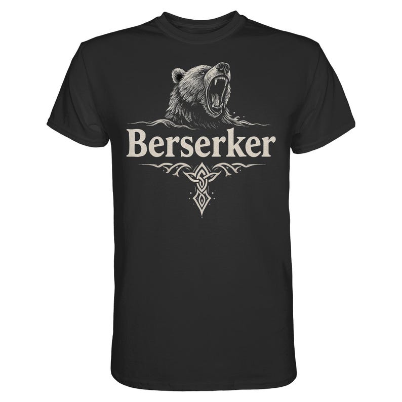 Nordic Warrior Shirt mit Bär und Ornamenten – inspiriert von der Mythologie.