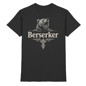 Berserker Bear T-Shirt | Viking Warrior Shirt | Norse Mythology Tee | Nordic Pagan Apparel | Odin Gift for Men & Women Black