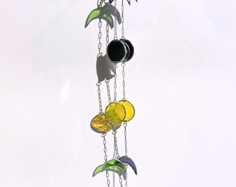Handmade Stained Glass Sun & Moon Suncatcher