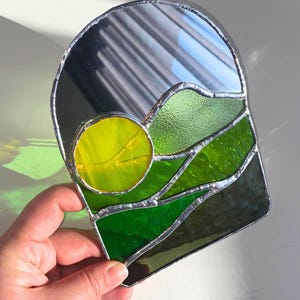 Miroir en vitrail fait main - Nature&#39;s Mirror