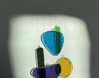 Glasmalerei-Wandbehang Abstrakte Formen Suncatcher