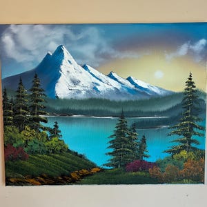 Snowcapped Mountains Landscape Art with Lake View - Nature Wall Decor