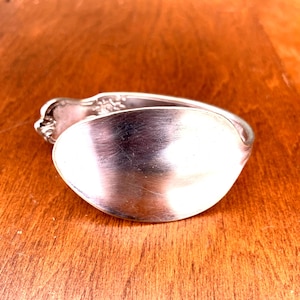 Flattened Spoon Bracelet:  vintage silverware Artisan Cuff Bracelet