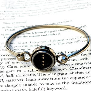 Vintage Typewriter Key Bangle: Colon, Semicolon, Lock, Shift Function Keys