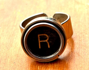 Letters A to Z Vintage Typewriter Key Ring:  Adjustable Band