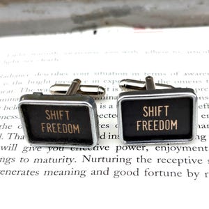 Vintage  Typewriter Key Cufflinks: Shift freedom,  tabular, back space, and shift.  Your choice