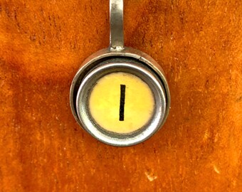 Vintage Typewriter Key Necklace: Personalized Letter Charm, Handmade Jewelry