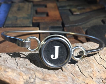 Letters J A B C D E and G vintage  typewriter key bracelets you can choose from