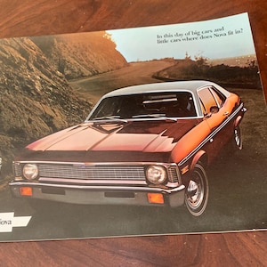 1971 Nova Coupe Sedan SS Sales Brochure collectible by Chevrolet retro  cars memory lane man cave  gift  advertisement vintage
