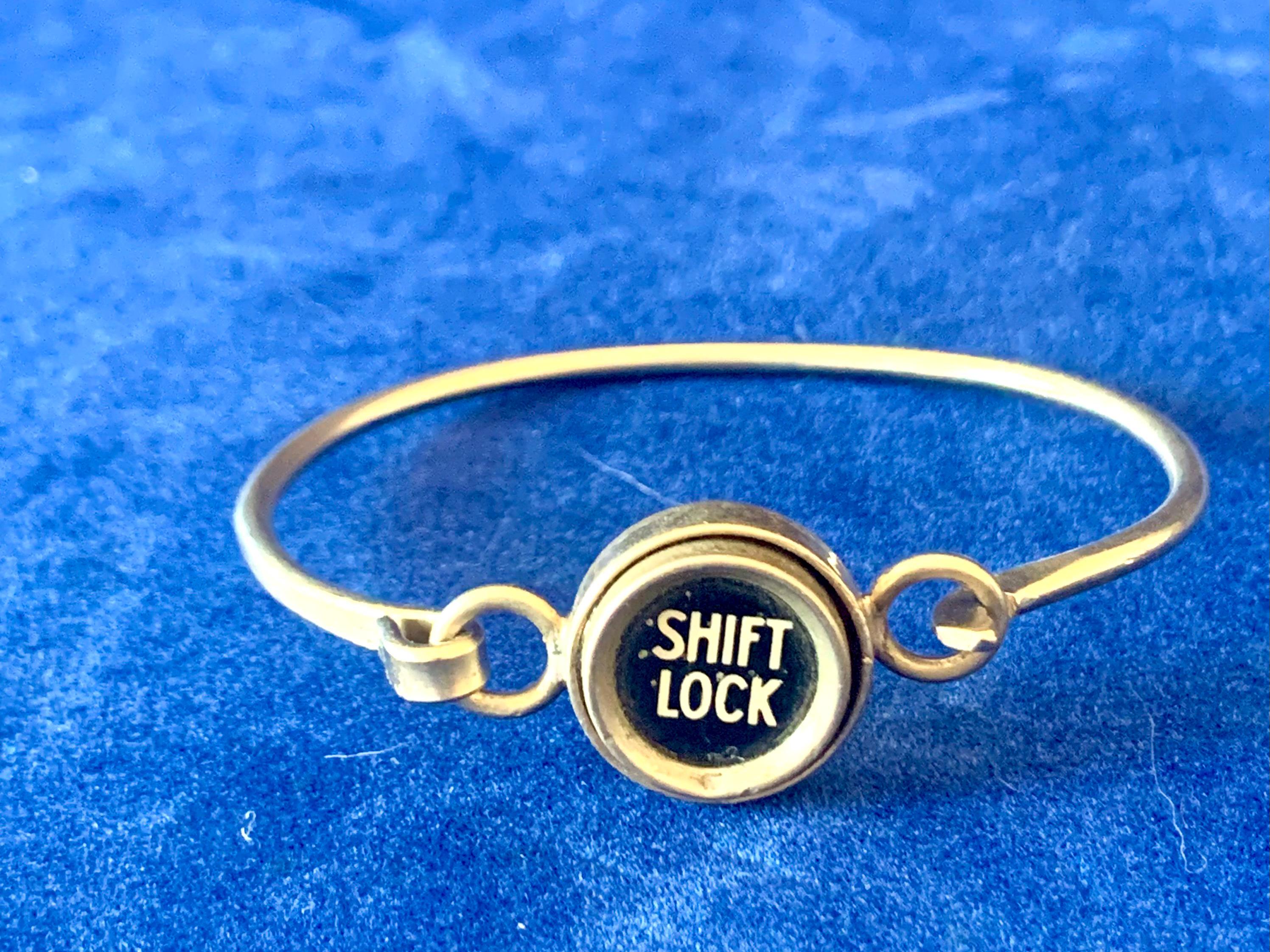 Vintage Typewriter Key Bracelet: Handmade Silver Plated Bangle