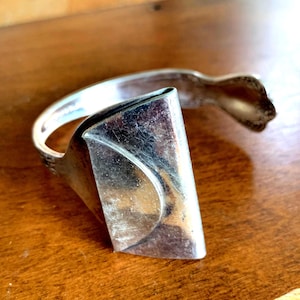 Bent Spoon Bracelet cuff : vintage  silverware Artisan jewelry