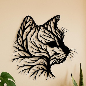 Décoration murale chat STL – Fichier 3D imprimable et redimensionnable pour les amoureux des chats