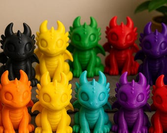 Mini Dragon STL – 3D Printable Cute Baby Dragon Figurine | Flexible Gift & Collectible