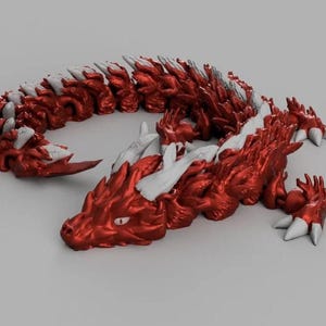 Articulated Dragon STL File - 3D Printable Flexible Dual-color Design ...