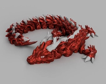 Articulated Dragon STL File - 3D Printable Flexible Dual-Color Design