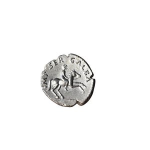 Replica Romeinse Galba-munt: drie Galliërs omgekeerd, 68 AD witte metaallegering