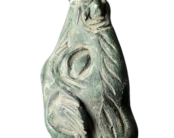 Replica Boar&#39;s Head Hot Cast Bronze Zoomorphic Rhyton Protome Aged with Oxidized Green Patina