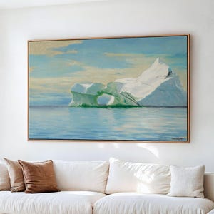 Poster da parete Iceberg, stampa artistica, decorazione oceano e ghiaccio, decorazione per la casa con paesaggio naturale, decorazione da parete dai toni freddi, stampa artistica serena