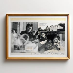 Lámina artística de pared icónica de John Lennon y Yoko Ono, póster de músicos clásicos, fotografía vintage de los años 70, arte retro para amantes de la música.