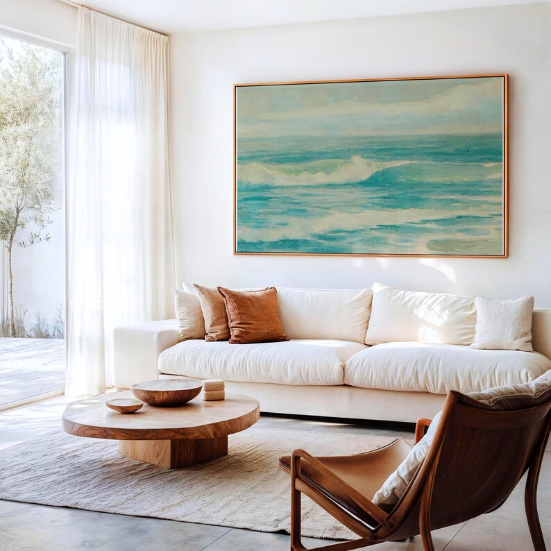 View of Coastal Ocean Wave Print, Beach Wall Art, Seascape Art Print, Nautical ...