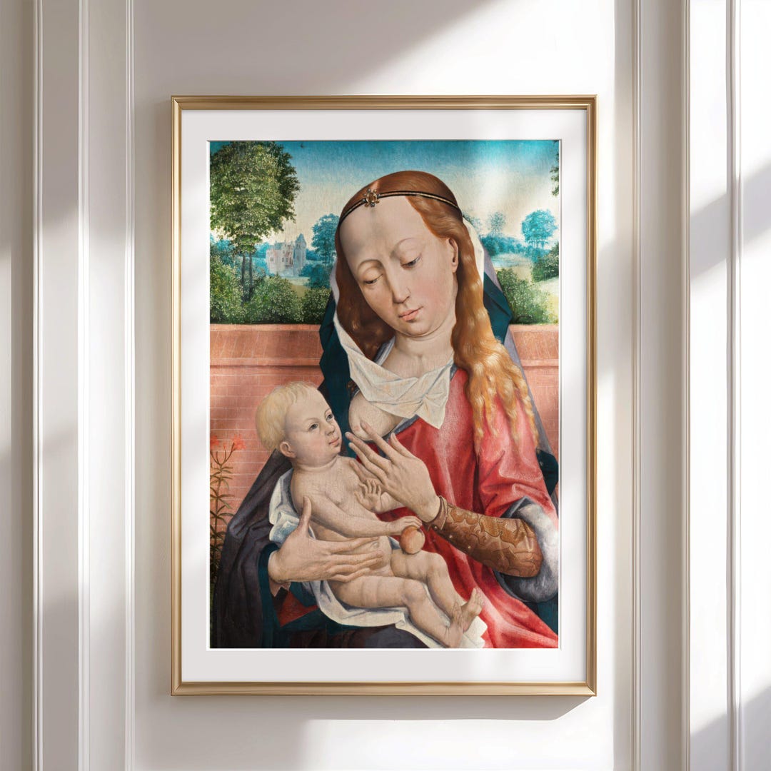 Renaissance Madonna and Child Digital Art, Medieval Art Print ...
