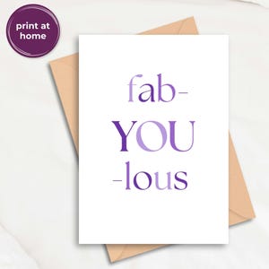 Carte de fierté fabuleuse, affirmation d'encouragement LGBTQ+ imprimable pour des amis et une famille fabuleux, téléchargement numérique PDF