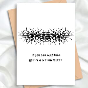 Death Metal Birthday Card | Heavy Metal Birthday Gift | Funny Metalhead Birthday Card | Illegible Band Logo | Printable Digital Card