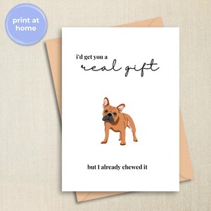 Carte de bouledogue français, carte de fête des mères minimaliste de maman de chien de Frenchie, meilleure maman de chien jamais, heureuse fête des mères du chien, PDF imprimable