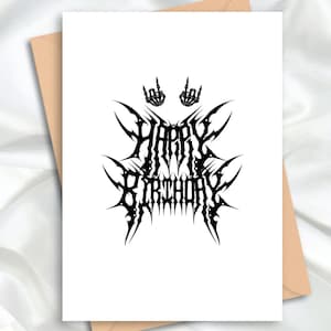 Heavy Metal Birthday Card | Death Metal Band Logo Birthday Card | Cool Metalhead Birthday Gift | Metal Printable Digital Download PDF