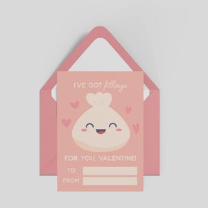 Descarga digital de la tarjeta de San Valentín Dumpling Classroom